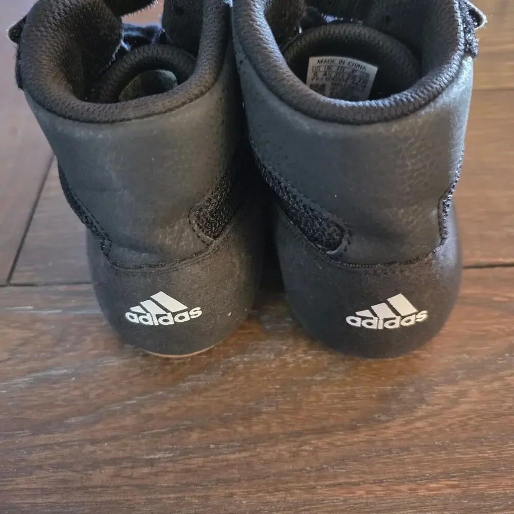 Adidas HVC 2 Wrestling Shoes Men's Size 5 Black White AQ3327 Boxing MMA